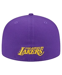 New Era Men's Purple Los Angeles Lakers Deceptor 59FIFTY Fitted Hat