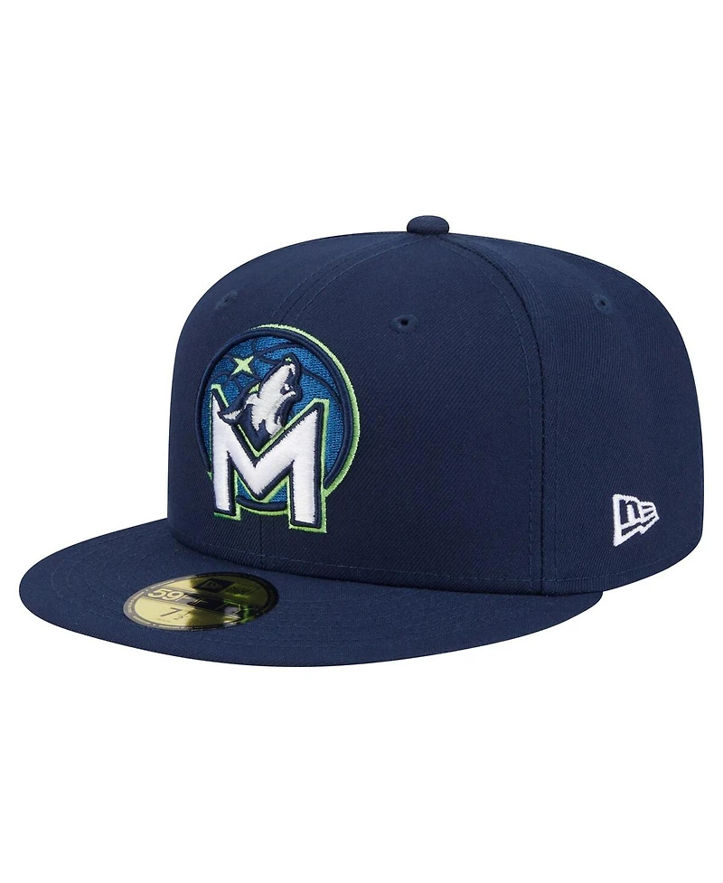 New Era Men's Navy Minnesota Timberwolves Deceptor 59FIFTY Fitted Hat