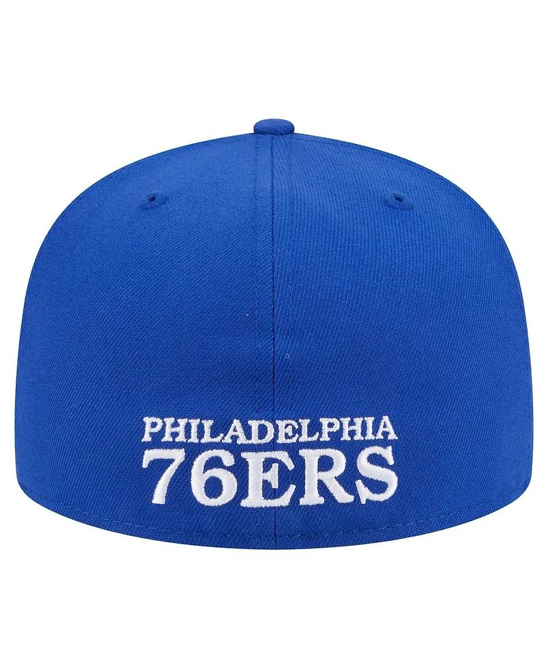 New Era Men's Royal Philadelphia 76ers Deceptor 59FIFTY Fitted Hat