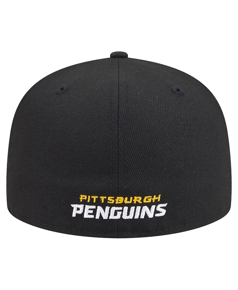 New Era Men's Black Pittsburgh Penguins Deceptor 59FIFTY Fitted Hat