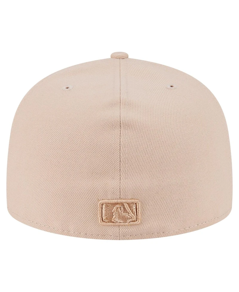 New Era Men's Light Beige Atlanta Braves Color Pack A-Frame 59FIFTY Fitted Hat