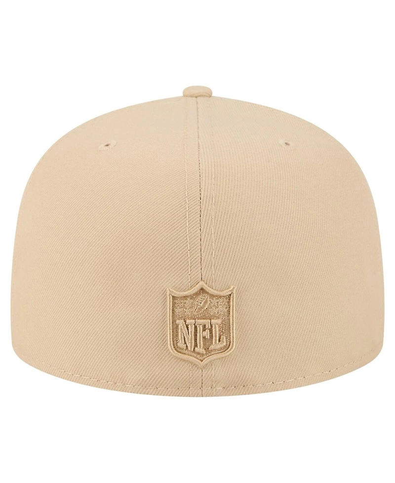 New Era Men's Light Beige York Giants Color Pack A-Frame 59FIFTY Fitted Hat
