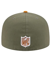 New Era Men's Olive/Brown Detroit Lions Color Pack A-Frame 59FIFTY Fitted Hat