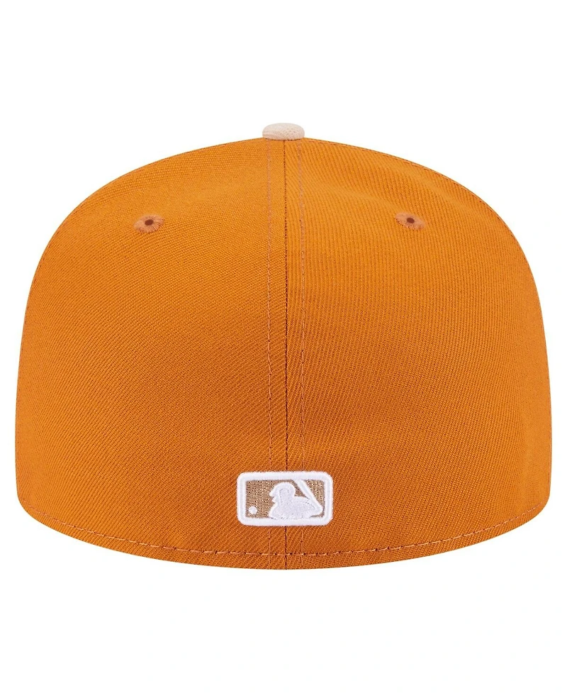 New Era Men's Orange/Light Beige Los Angeles Dodgers Two-Tone Color Pack A-Frame 59FIFTY Fitted Hat