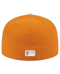 New Era Men's Orange/Light Beige Los Angeles Dodgers Two-Tone Color Pack A-Frame 59FIFTY Fitted Hat