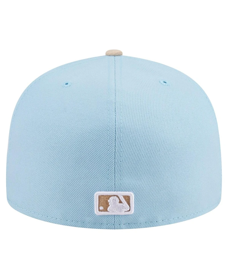 New Era Men's Light Blue/Cream York Mets Two-Tone Color Pack A-Frame 59FIFTY Fitted Hat