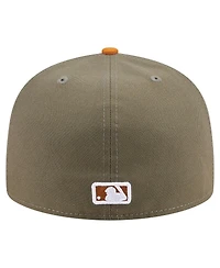 New Era Men's Olive/Orange Athletics Two-Tone Color Pack A-Frame 59FIFTY Fitted Hat