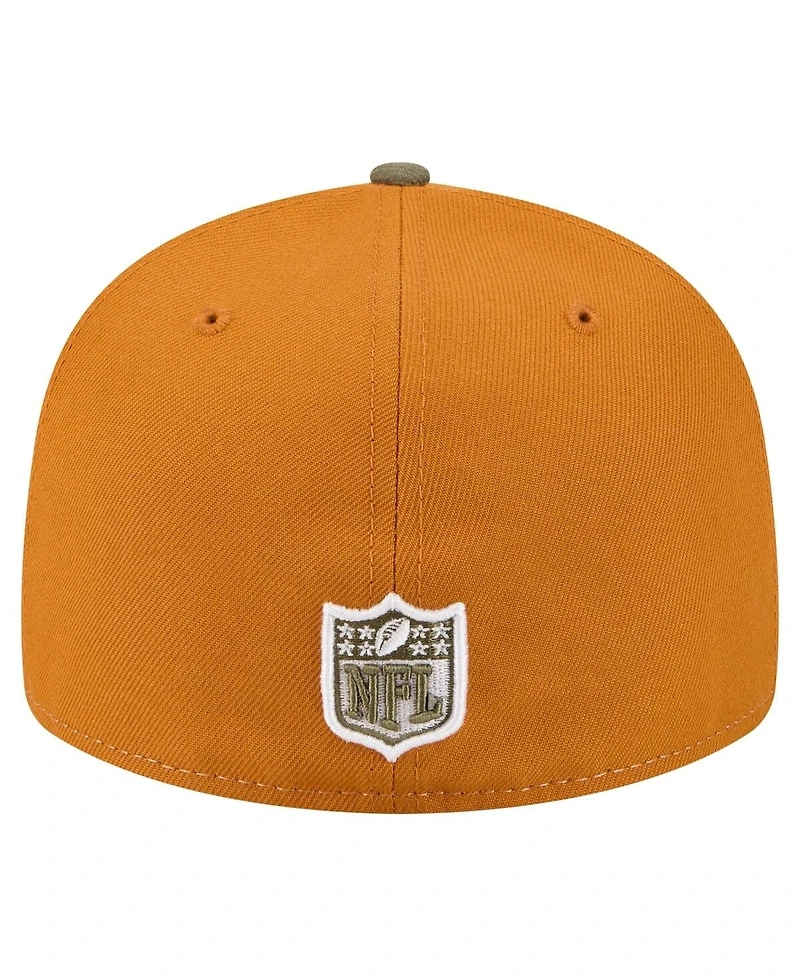 New Era Men's Olive/Brown Green Bay Packers Two-Tone Color Pack Split Panel 59FIFTY Fitted Hat