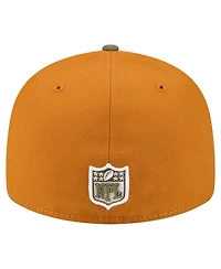 New Era Men's Olive/Brown Green Bay Packers Two-Tone Color Pack Split Panel 59FIFTY Fitted Hat
