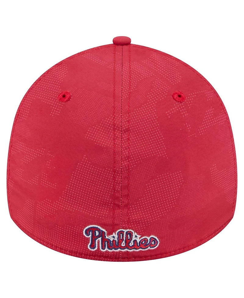 New Era Men's Red Philadelphia Phillies Tonal Camo 39THIRTY Flex Hat