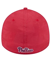 New Era Men's Red Philadelphia Phillies Tonal Camo 39THIRTY Flex Hat