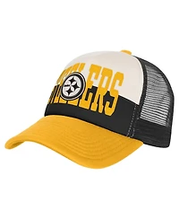 Outerstuff White/Gold Pittsburgh Steelers Modern Fan Trucker Adjustable Hat