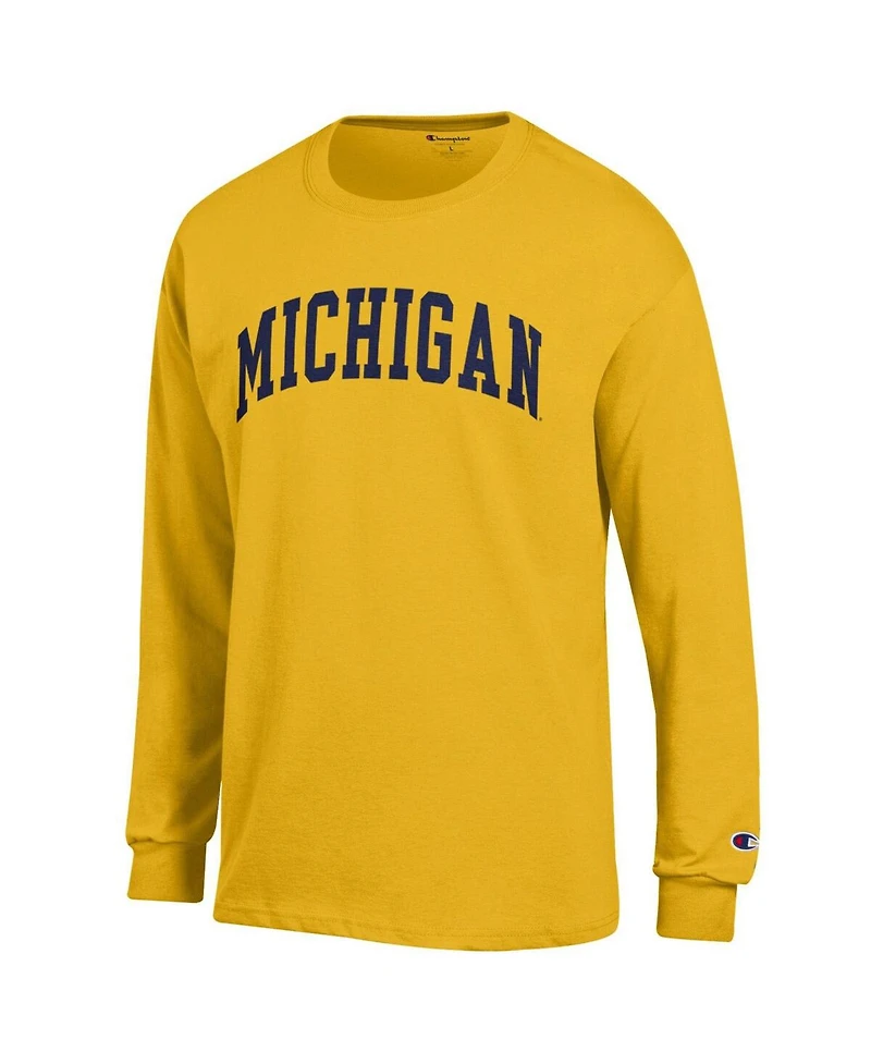 Champion Men's Maize Michigan Wolverines Basic Arch Long Sleeve T-Shirt