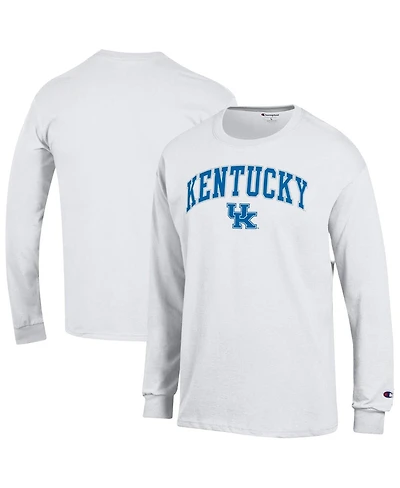 Champion Men's White Kentucky Wildcats Arch Over Logo Long Sleeve T-Shirt