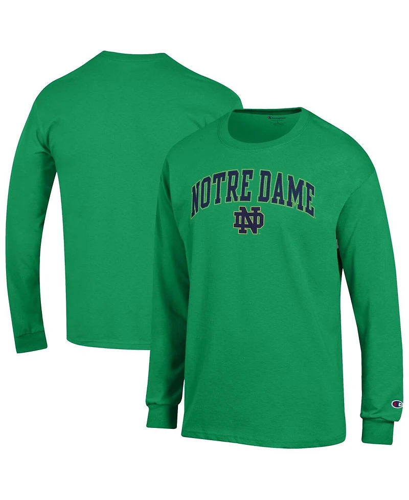 Champion Men's Green Notre Dame Fighting Irish Arch Over Logo Long Sleeve T-Shirt