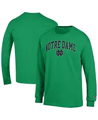 Champion Men's Green Notre Dame Fighting Irish Arch Over Logo Long Sleeve T-Shirt