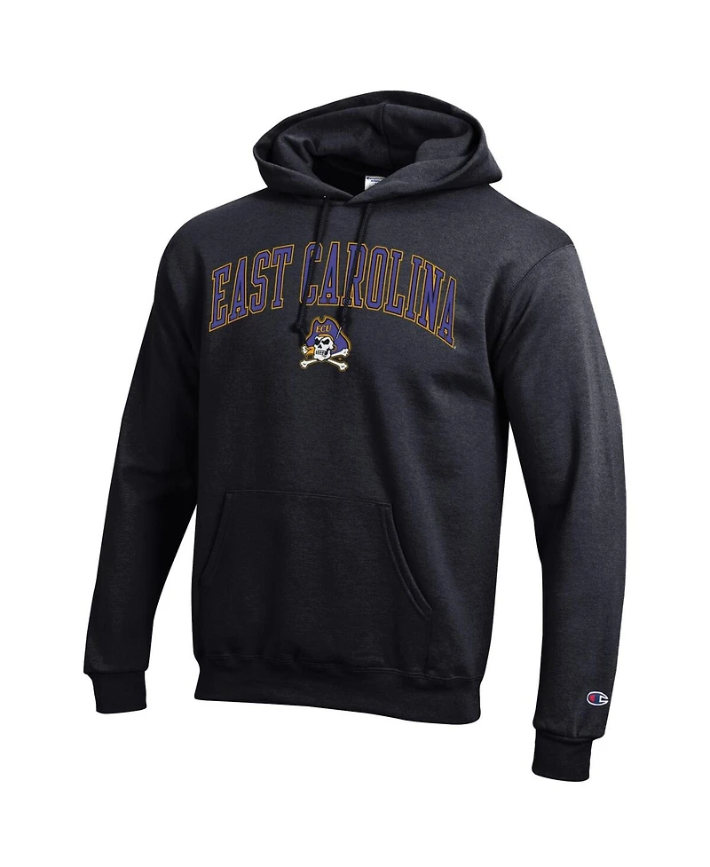 Champion Men's Black Ecu Pirates Arch Over Logo Pullover Hoodie