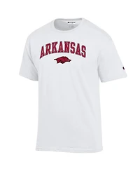 Champion Men's White Arkansas Razorbacks Arched Logo T-Shirt