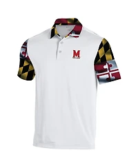 Under Armour Men's White Maryland Terrapins Gameday Armourfuse Polo Shirt