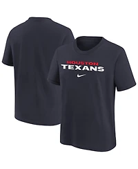 Nike Big Boys and Girls Navy Houston Texans Team Wordmark T-Shirt