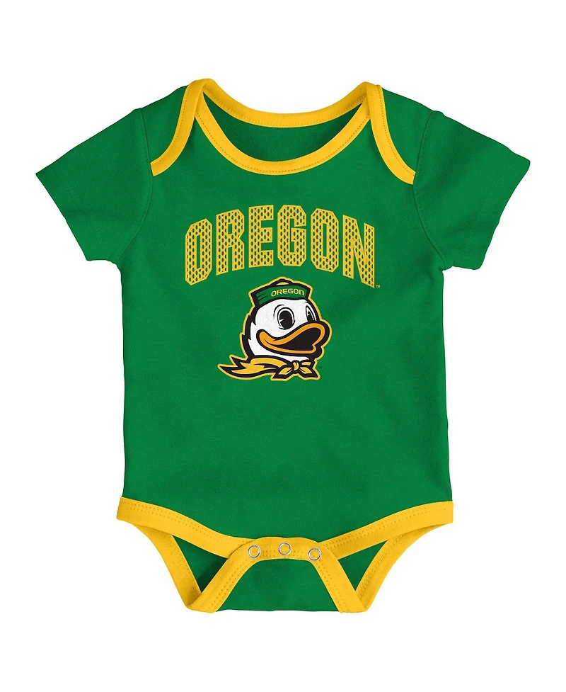 Outerstuff Baby Boys and Girls 3-Piece Oregon Ducks All Day Play Bodysuit Set