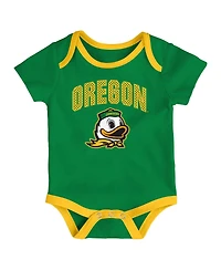 Outerstuff Baby Boys and Girls 3-Piece Oregon Ducks All Day Play Bodysuit Set