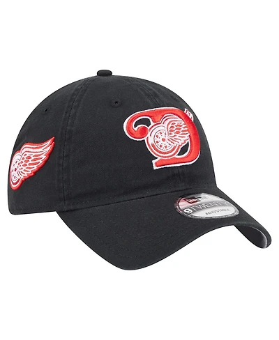 New Era Men's Black Detroit Red Wings Deceptor 9TWENTY Adjustable Hat