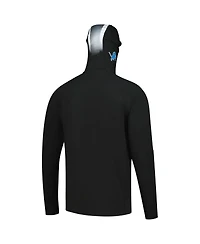 New Era Men's Black Detroit Lions Functional Fandom Balaclava Helmet Stripe Tri-Blend Hoodie