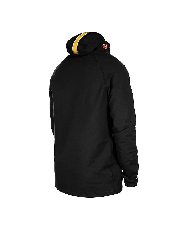 New Era Men's Black Washington Commanders Functional Fandom Balaclava Helmet Stripe Tri-Blend Hoodie