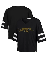 '47 Brand Women's Black Jacksonville Jaguars Premier Scout Cropped V-Neck T-Shirt