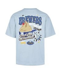 47 Brand Men's Light Blue Milwaukee Brewers Ice Cream Parlor Foundation T-Shirt