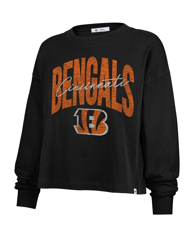 '47 Brand Women's Black Cincinnati Bengals Muse Sydney Long Sleeve T-Shirt
