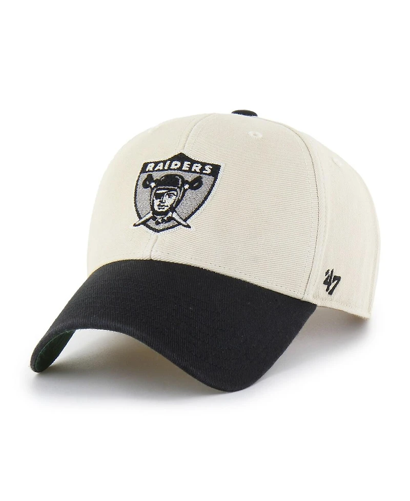 '47 Brand Men's Cream/Black Las Vegas Raiders Fairfield Mvp Throwback Adjustable Hat