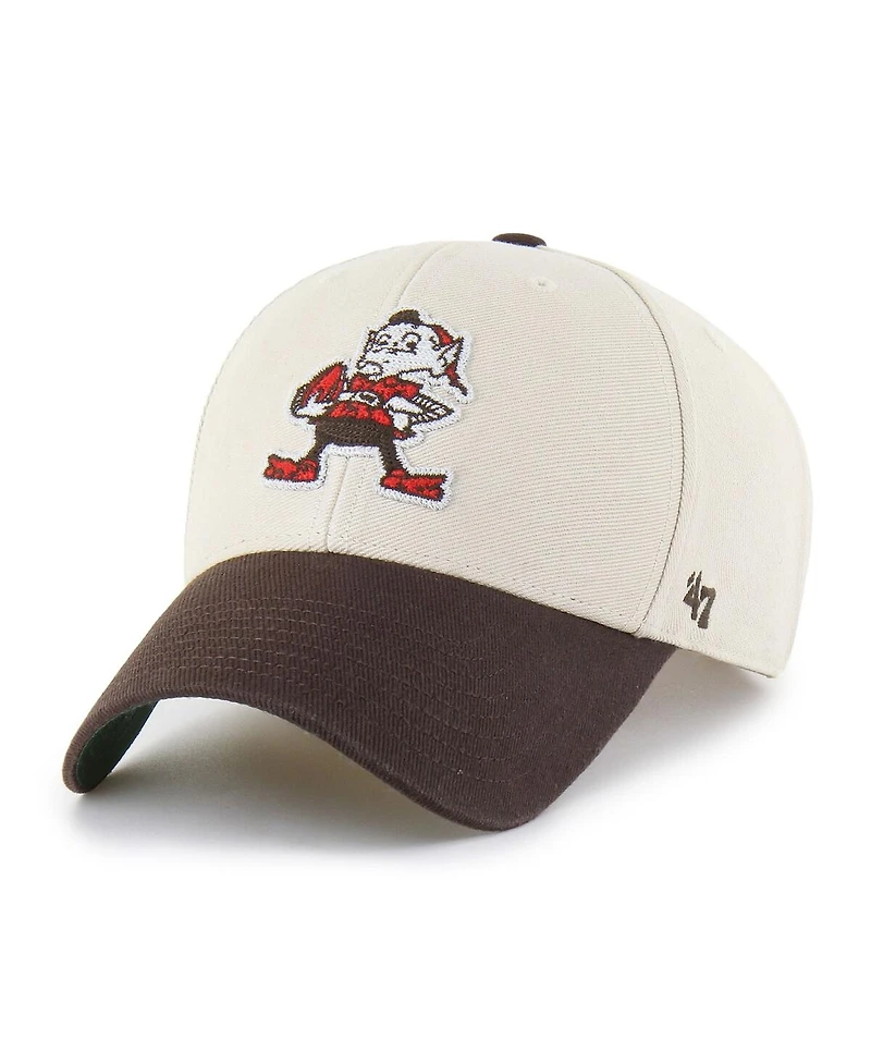 '47 Brand Men's Cream/Brown Cleveland Browns Fairfield Mvp Throwback Adjustable Hat