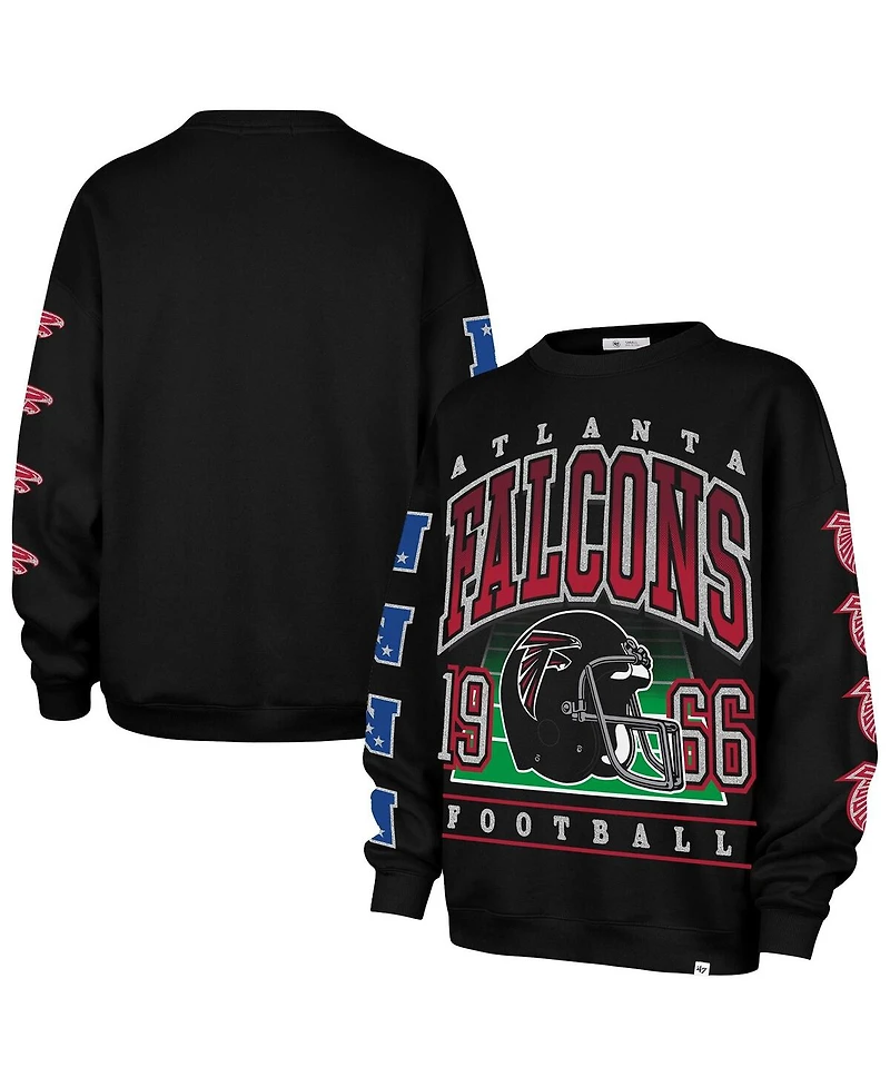 '47 Brand Women's Black Atlanta Falcons Go Big Oversized Pullover Sweatshirt