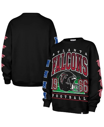 '47 Brand Women's Black Atlanta Falcons Go Big Oversized Pullover Sweatshirt