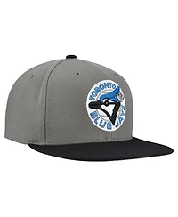 Mitchell Ness Men's Gray Toronto Blue Jays Cooperstown Collection Basic Flip Snapback Hat
