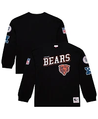 Mitchell & Ness Men's Black Chicago Bears Training Camp Vintage Logos Long Sleeve T-Shirt