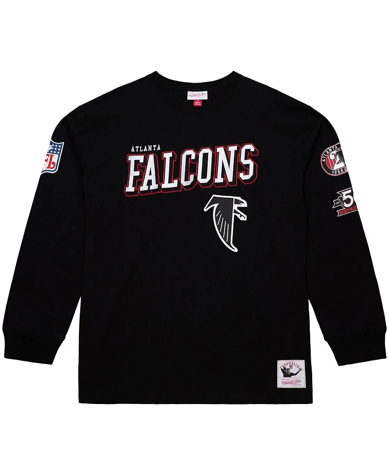Mitchell & Ness Men's Black Atlanta Falcons Training Camp Vintage Logos Long Sleeve T-Shirt