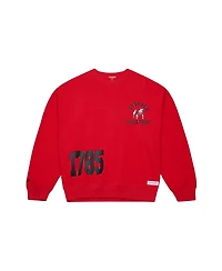Mitchell Ness Women's Red Georgia Bulldogs Multi-Hit Crewneck Pullover Sweatshirt