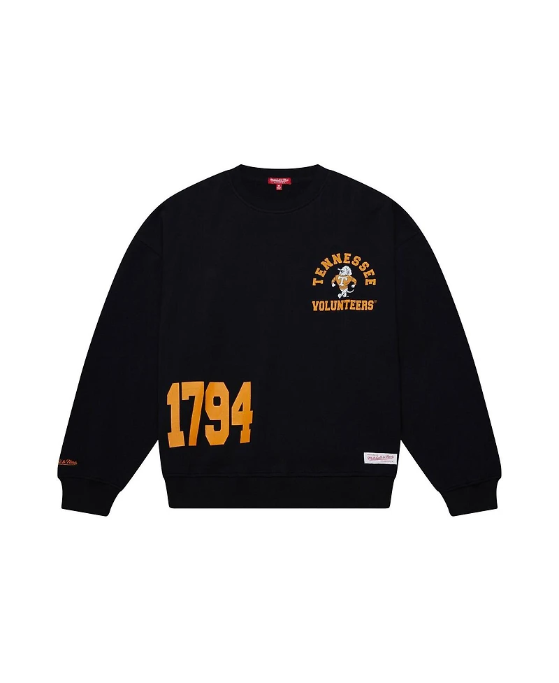 Mitchell Ness Women's Black Tennessee Volunteers Multi-Hit Crewneck Pullover Sweatshirt