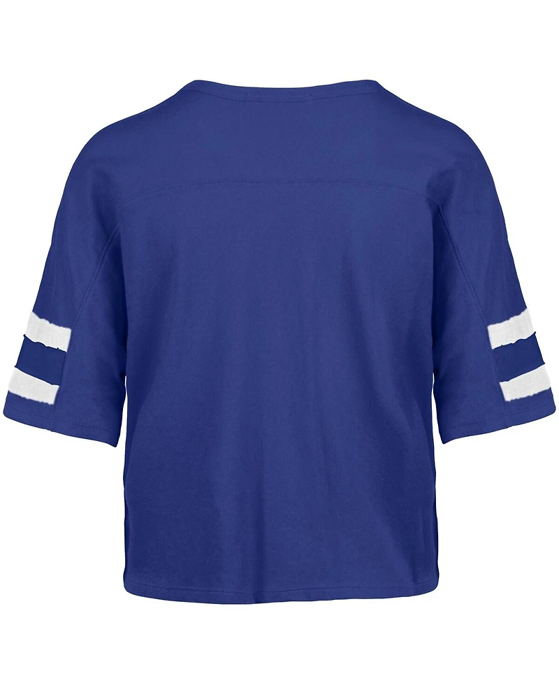 '47 Brand Women's Royal Indianapolis Colts Premier Scout Cropped V-Neck T-Shirt