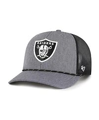'47 Brand Men's Heather Charcoal Las Vegas Raiders Carbon Rope Trucker Adjustable Hat