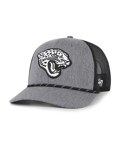 '47 Brand Men's Heather Charcoal Jacksonville Jaguars Carbon Rope Trucker Adjustable Hat