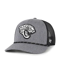 '47 Brand Men's Heather Charcoal Jacksonville Jaguars Carbon Rope Trucker Adjustable Hat