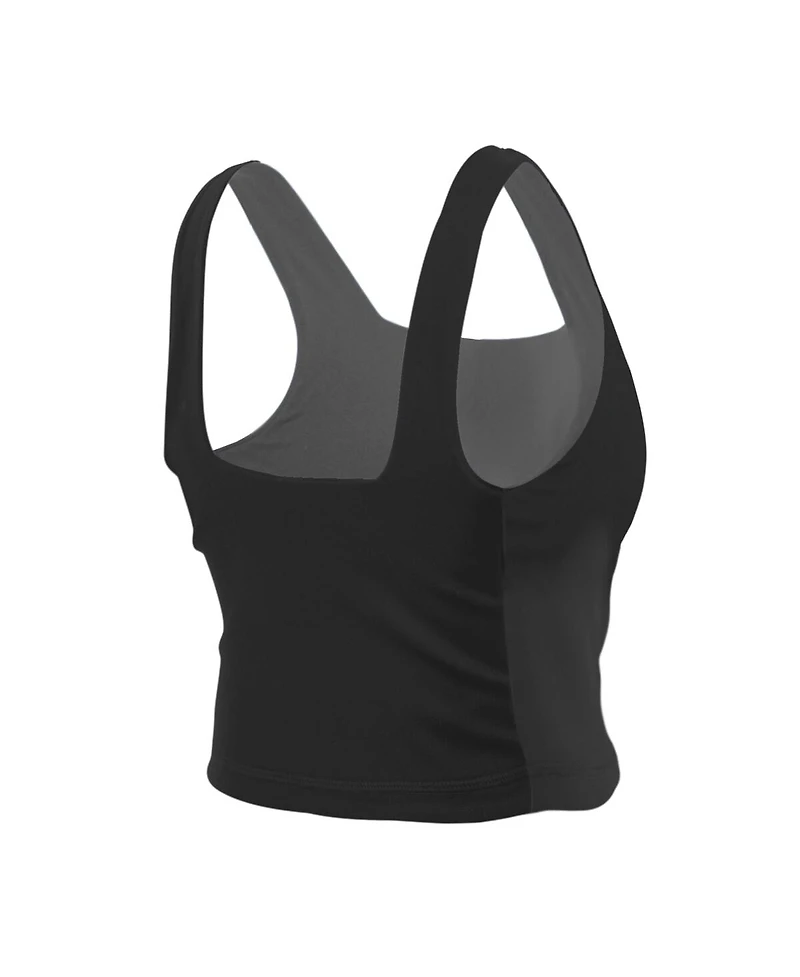 New Era Women's Black/Gray Las Vegas Raiders Reversible Cropped Sport Classics Tank Top