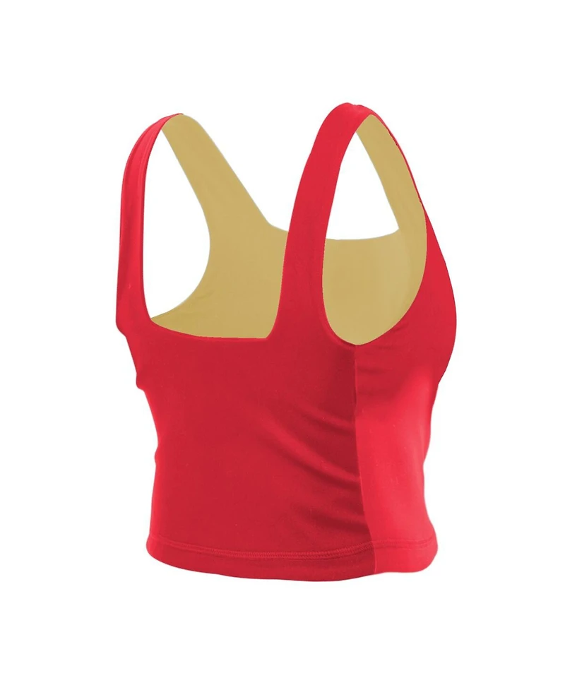 New Era Women's Scarlet/Black San Francisco 49ers Reversible Cropped Sport Classics Tank Top