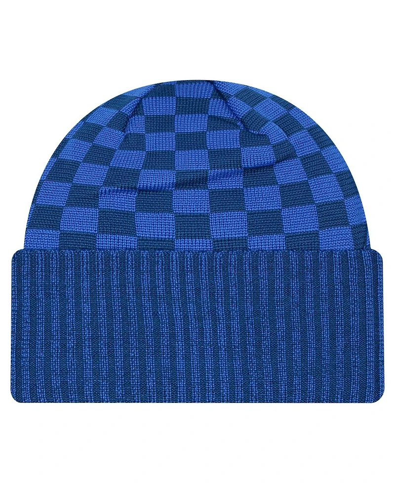 New Era Men's Royal Indianapolis Colts Checkered Cuffed Knit Hat