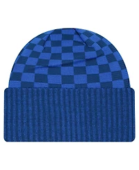 New Era Men's Royal Indianapolis Colts Checkered Cuffed Knit Hat