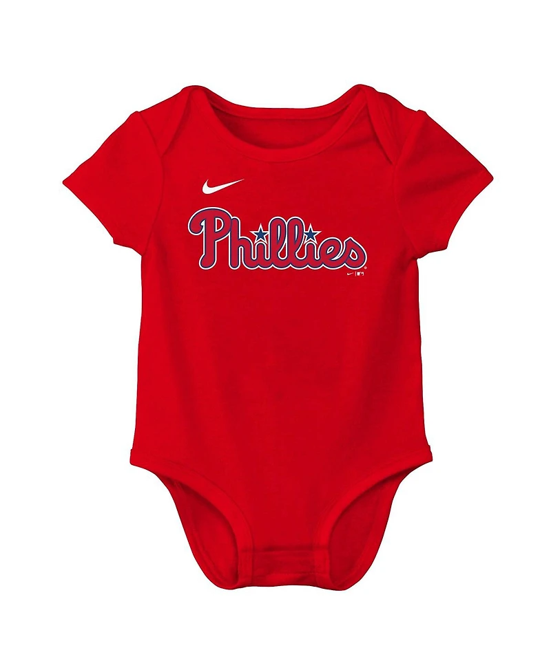 Nike Baby Boys and Girls Bryce Harper Red Philadelphia Phillies Name Number Fuse Bodysuit